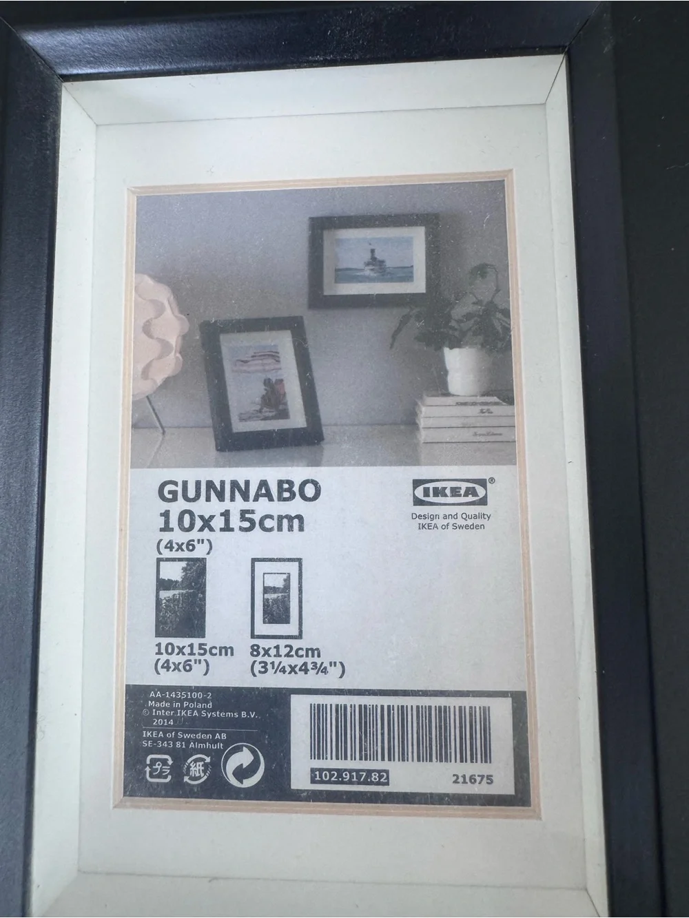 IKEA GUNNABO Black Photo Frame 4” x 6” (10x15 cm) - Set of 2